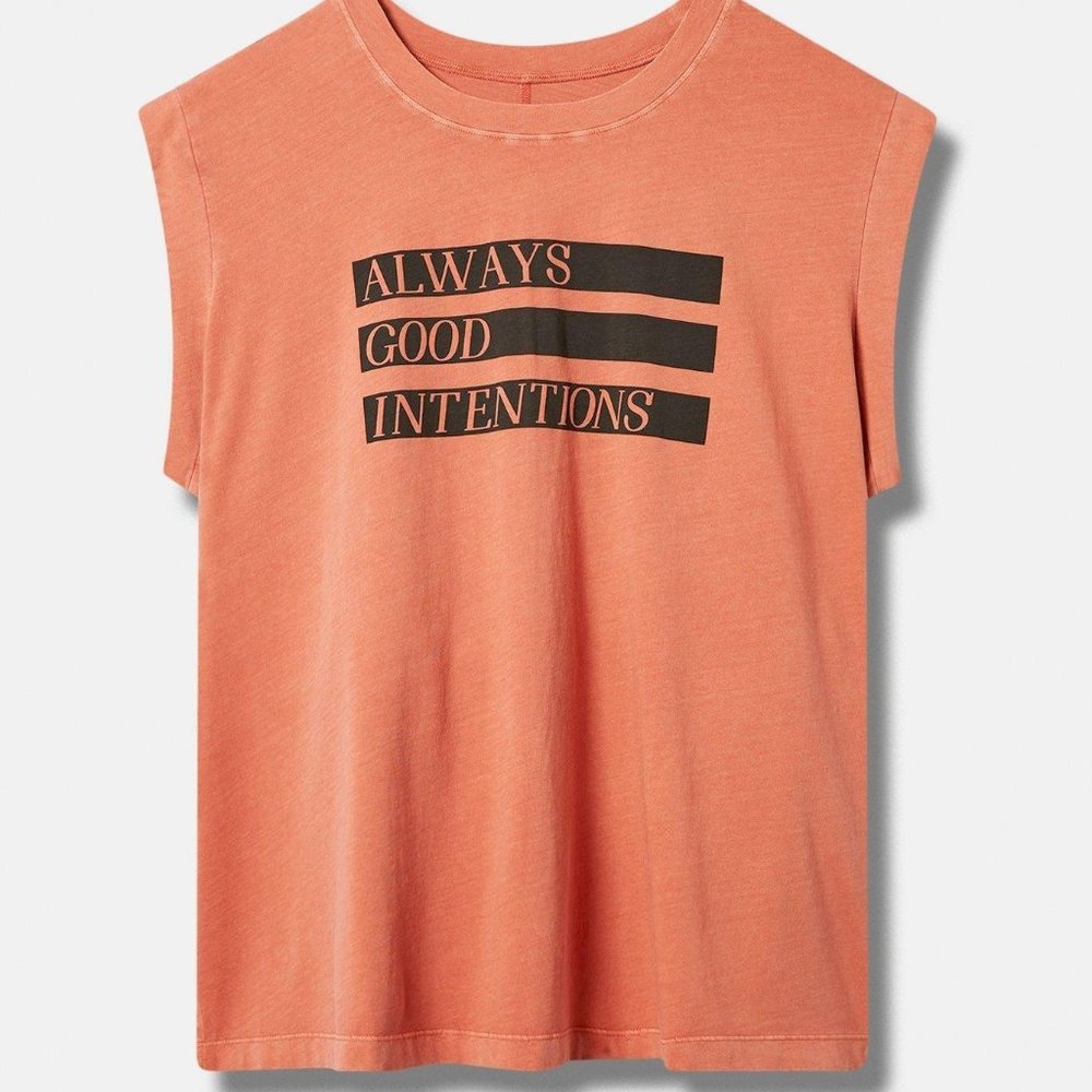 Graphic Relaxed Fit Vintage Cotton Jersey Crew Neck Dolman Tank